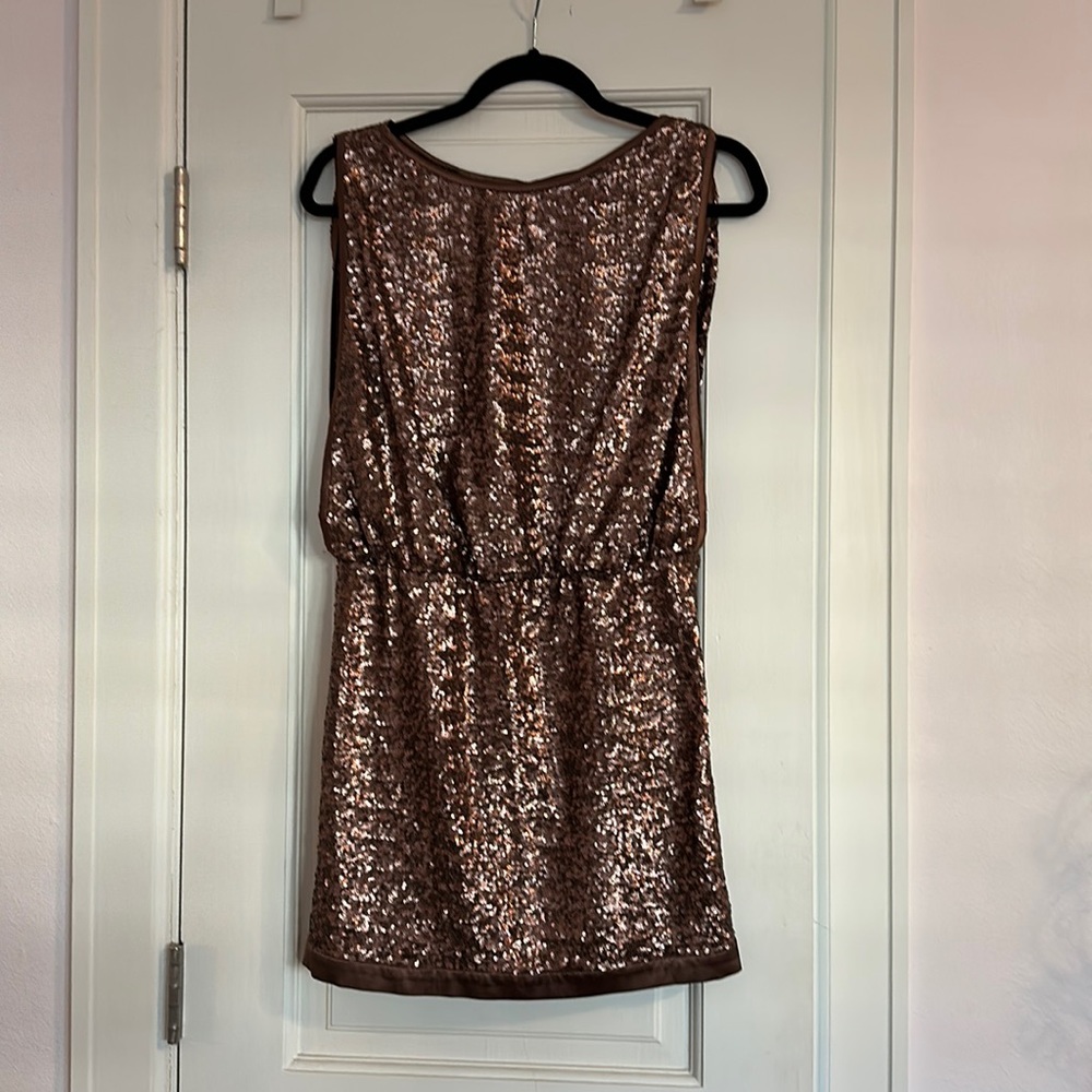 Laundry copper sequin cocktail dress